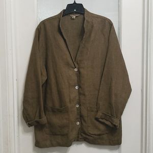 Isabella Bird 100% Linen Olive Green Jacket